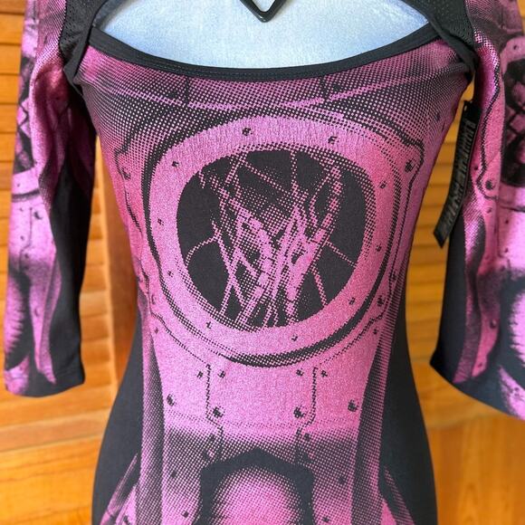 Vintage Lip Service Hyper Intelligence Cyber Goth Industrial Purple Dress - Picture 4 of 14